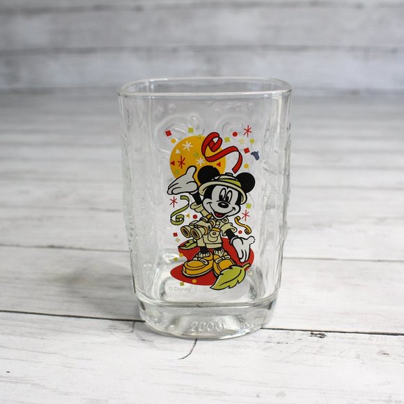 Vintage Walt Disney World Mickey Mouse Drinking Glass 2000 Millennium - Picture 1 of 11